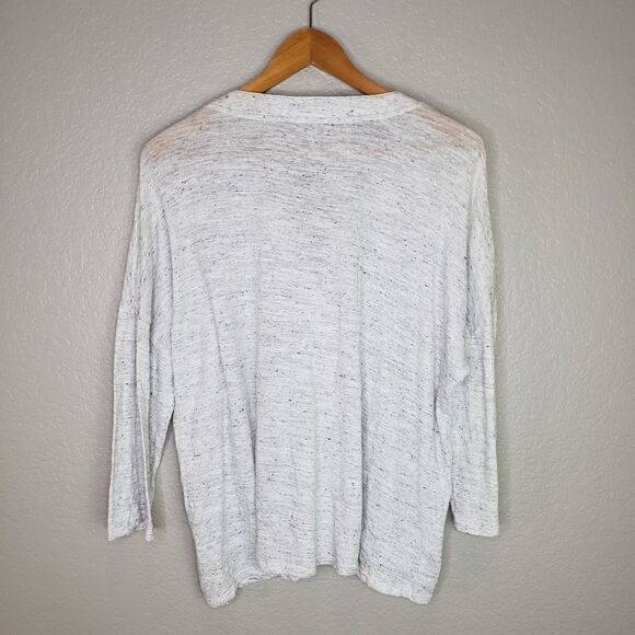 Three Dots Nepps Criss Cross Tie Front Gray Marled Tee XL - Picture 3 of 8